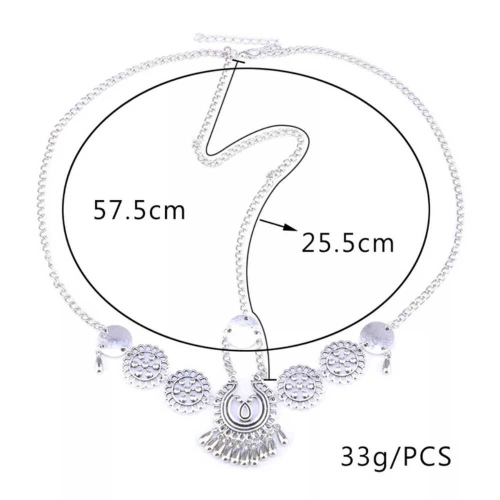 ♥️💋🆕️Silver tassel coin head piece jewelry - Picture 4 of 4